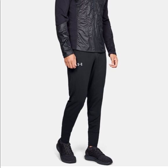 UA Men’s L Black Coldgear Fitted Leggings Athletic Pants - Picture 1 of 16